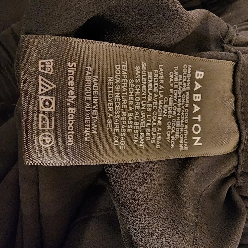 Aritzia Babaton Colutte Pants Wide Leg Cropped Size Med. Black Sheer Lined - Picture 4 of 8